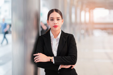 Portrait of wonderful young business woman