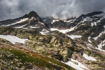 Fototapeta na wymiar High alpine mountains landscape near Weißsee in summer, Austria