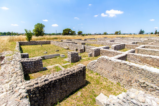 View of the archaeological site of Lucus Feroniae, near Rome, Italy