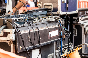 Mixing console and equipment from behind