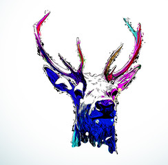 Fototapety  Colorful abstract design deer head