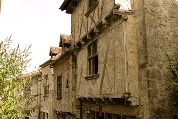 Maisons à colombages, Saint Cirq Lapopie, Quercy, France