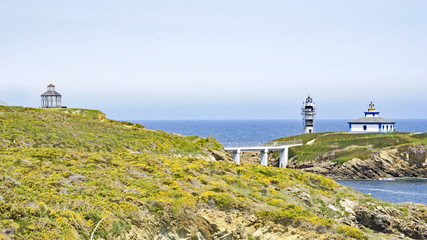 Fototapeta na wymiar Faro de Illa Pancha, Ribadeo, Lugo, Galicia, España