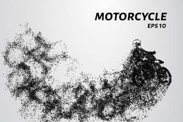 Fototapeta na wymiar Motorcycle of the particles. Motorbike consists of circles and points. Vector illustration