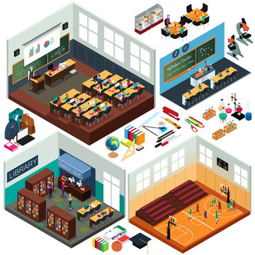 Isometric Design of School Buildings and Classrooms