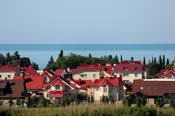 Group of cottages at the sea beach