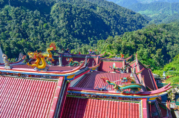 Traditional Chinese-Style Rooftops of Chin Swee Caves Temple on Genting Highlands