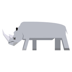 Isolated abstract rhino on a white background, Vector illustration