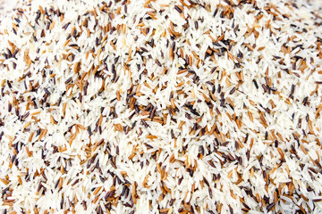Close up mixed color rice as a background