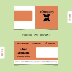 Design simple creative and clean business card template. Show front and back. Concept smart start up for business.