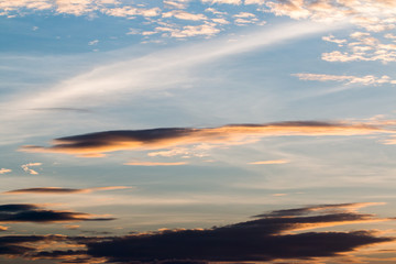 colorful dramatic sky with cloud at sunset