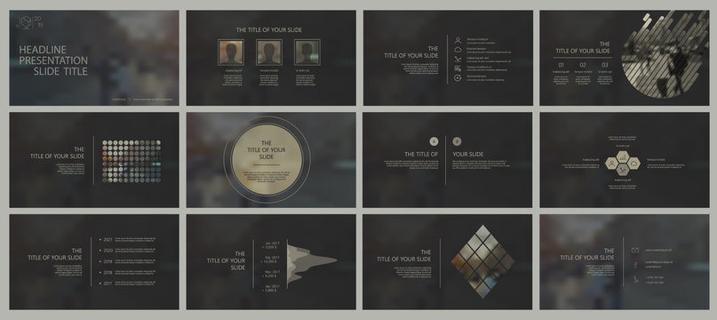 Elements for infographics on a dark background. Presentation templates. Use in presentation, flyer and leaflet, corporate report, marketing, advertising, annual report, banner.