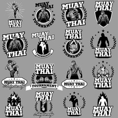 Muay Thai vector logo for boxing gym or other