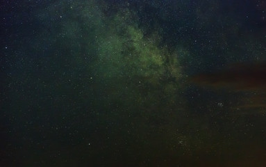 Starry night sky with the Milky Way. Astrophotography of the open space.