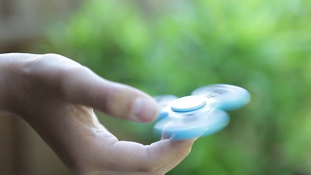 rotating fidget spinner close up