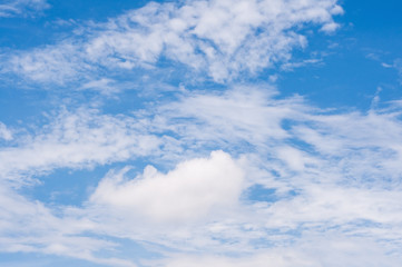 Naklejka na ściany i meble Blue sky with white flurry cloud. for background.