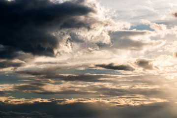 colorful dramatic sky with cloud at sunset