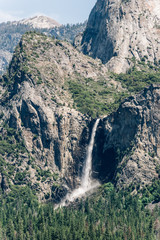 Famous Yosemite Park. Bridal veil falls waterfall
