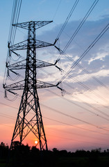 colorful dramatic sky with cloud at sunset
