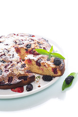 Sweet biscuit pie with mulberry berries