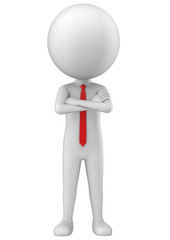 3d man businessman on white background. 3d render illustration.