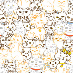 cute cats seamless pattern