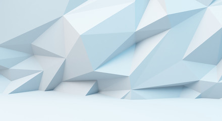 Abstract white background with polygonal pattern. 3d image