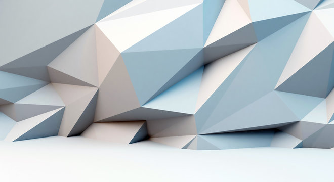 Abstract gray background with polygonal pattern. 3d image