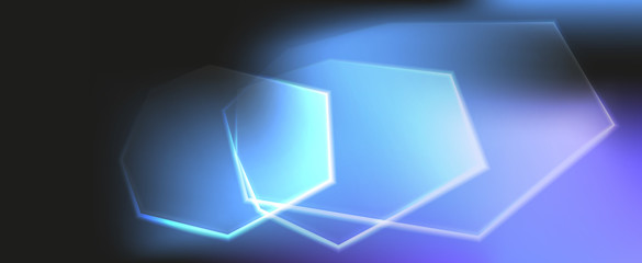 Fototapeta premium Abstract background, dark, technology, web, glowing elements, blue glass.
