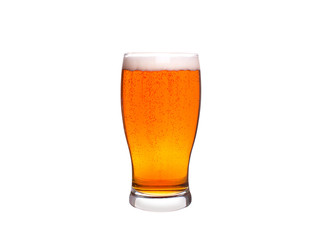 Glass of beer isolated on white background. Ale