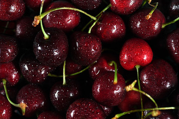 Macro view of Red Cherries
