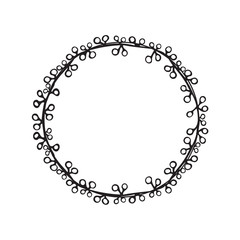 Hand drawn wreath. Floral design elements for invitations, greeting cards, scrapbooking, quotes, blogs posters