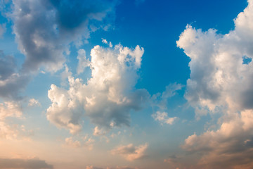 colorful dramatic sky with cloud at sunset