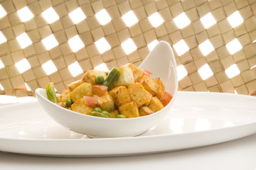 Indian Cottage Cheese Cooked with Peas