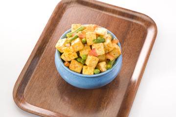 Indian Cottage Cheese Cooked with Peas