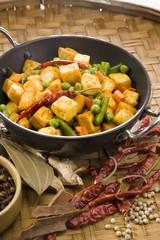 Indian Cottage Cheese Cooked with Peas