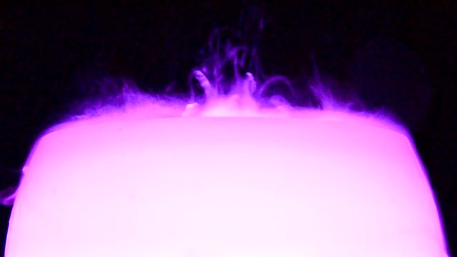 View of a lamp that creates a colorful smoke