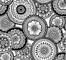 Decorative nature ornamental seamless pattern. Beautiful doodle art pattern. Zentagle style. Ethnic pattern