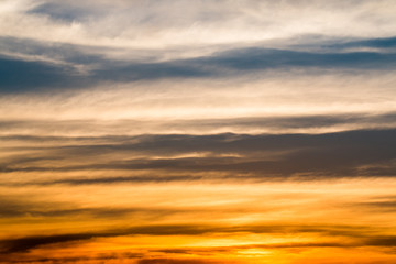 colorful dramatic sky with cloud at sunset
