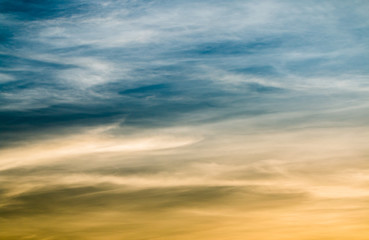 colorful dramatic sky with cloud at sunset
