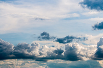 colorful dramatic sky with cloud at sunset