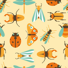 Vector illustration of insects icons collection