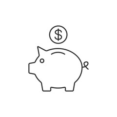 Piggy bank outline icon