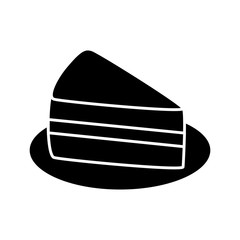 cake slice icon over white background vector illustration