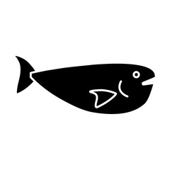 fish icon over white background vector illustration