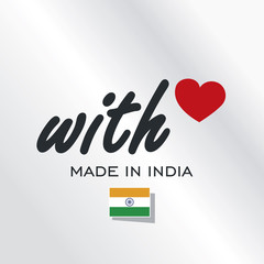 With Love Made in India logo silver background