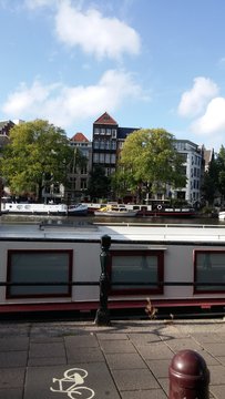 Amsterdam, port, vu du ciel, paysage, monument, bateau, ciel, pont, bodybuilding, tour, couch&eacute; soleil