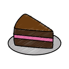 cake slice icon over white background vector illustration