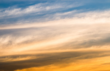 colorful dramatic sky with cloud at sunset