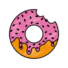 sweet donut icon over white background vector illustration